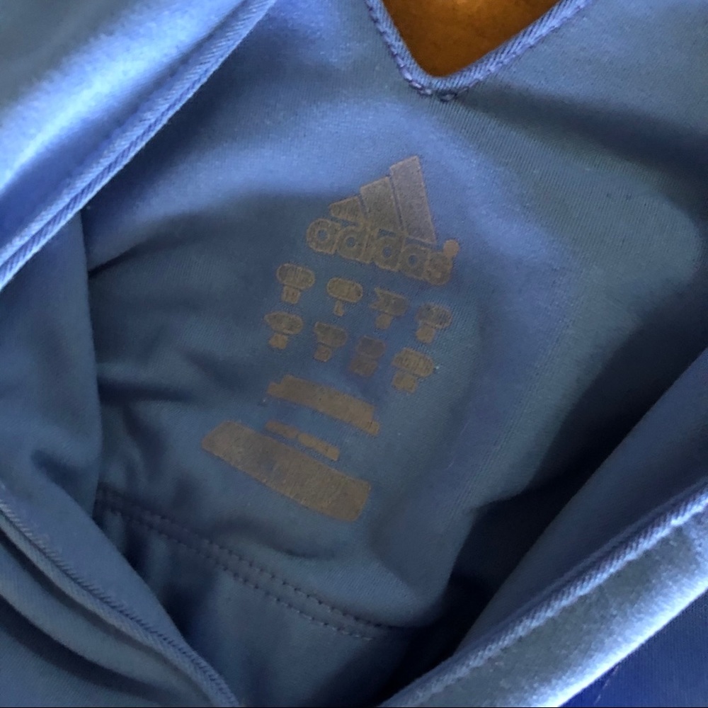 Adidas Pale Blue Ruched Workout Tank - Picture 2 of 6